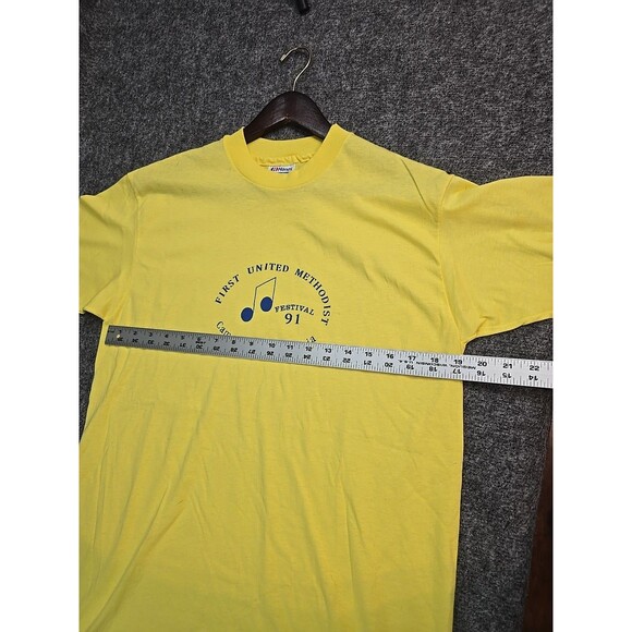 Vtg 90s Hanes Fifty-Fifty Campbell California Single Stitch T-shirt L Methodist - Picture 8 of 8